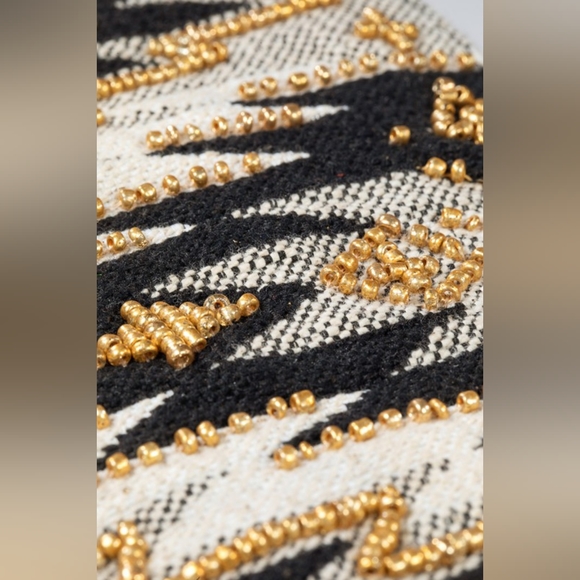 Handmade Hand Beaded Wristlet Clutch - Ethnic Inspired Design - Dyed Fine Cotton - Picture 7 of 7